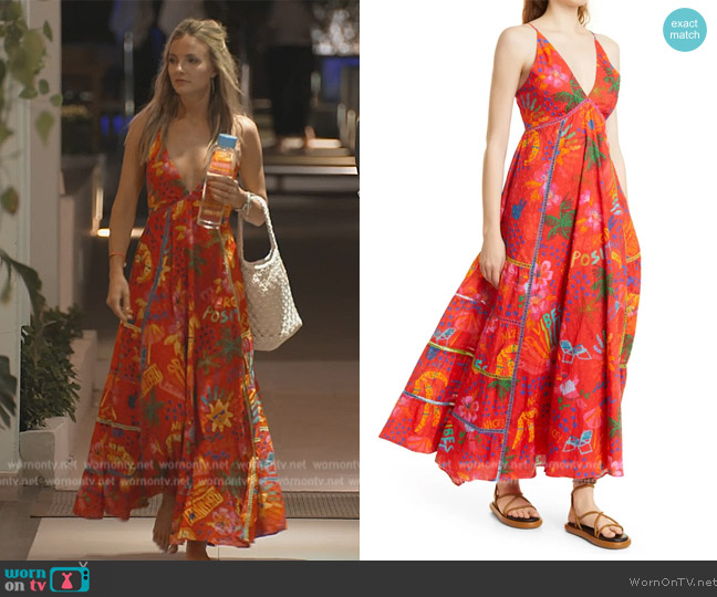 FARM Rio Good Vibes Print Cotton Sundress worn by Taylor Ann Green on Southern Charm