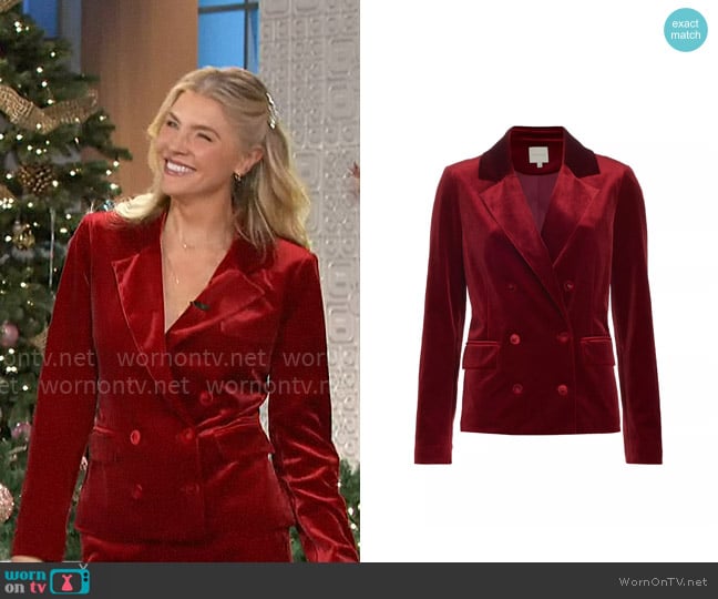 Favorite Daughter Amore Velvet Blazer worn by Amanda Kloots on The Talk