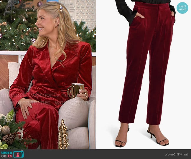 Favorite Daughter Amore Velvet Pants worn by Amanda Kloots on The Talk