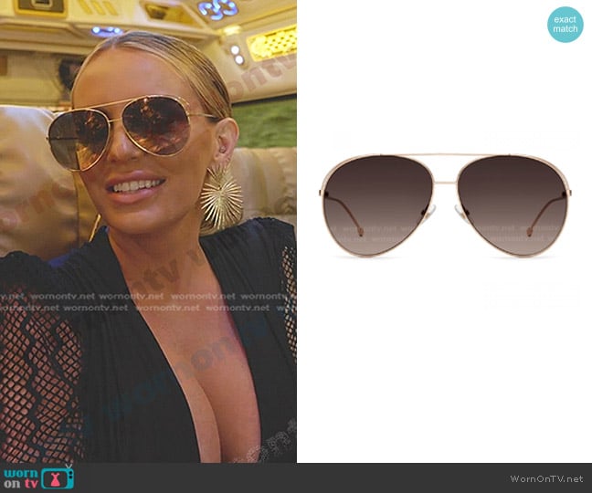 Fendi Double Rim Aviator Sunglasses worn by Whitney Rose on The Real Housewives Ultimate Girls Trip