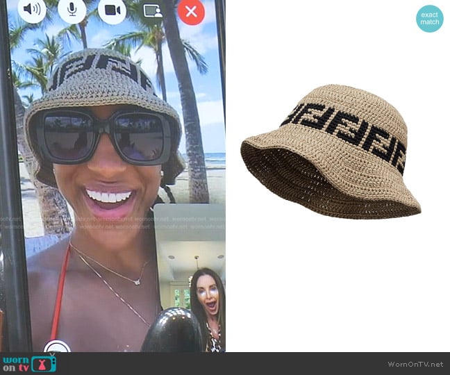 Fendi Cotton Hat in Beige worn by Annemarie Wiley on The Real Housewives of Beverly Hills