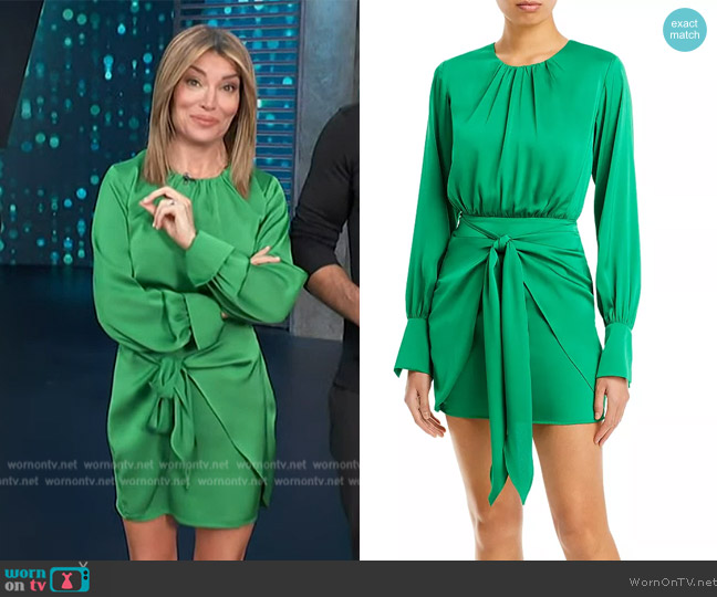 WornOnTV: Kit’s green tie waist dress on Access Hollywood | Kit Hoover ...
