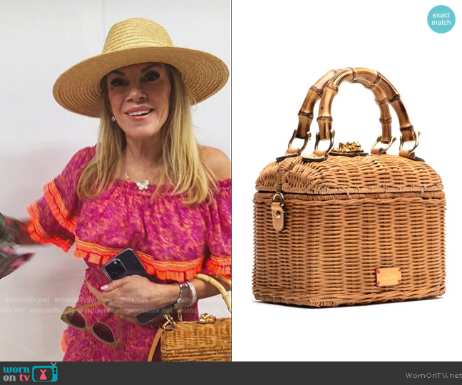 Frances Valentine Hannah Lunchbox Basket Top Handle Bag worn by Ramona Singer on The Real Housewives Ultimate Girls Trip