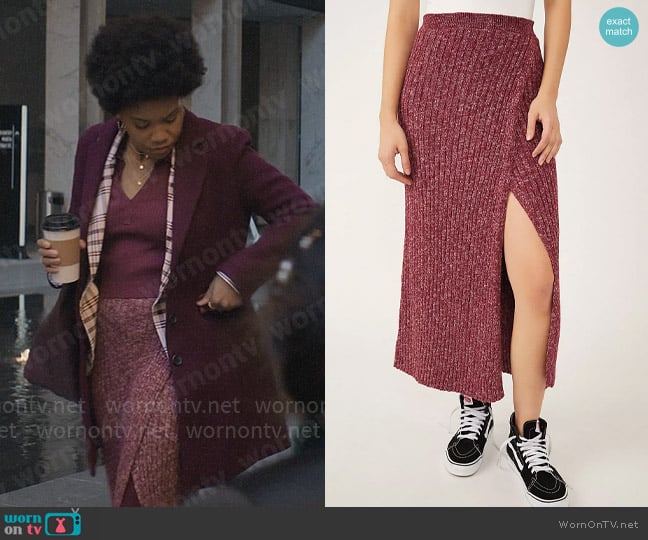 Free People Better Days Midi Skirt worn by Nella Rogers (Sinclair Daniel) on The Other Black Girl