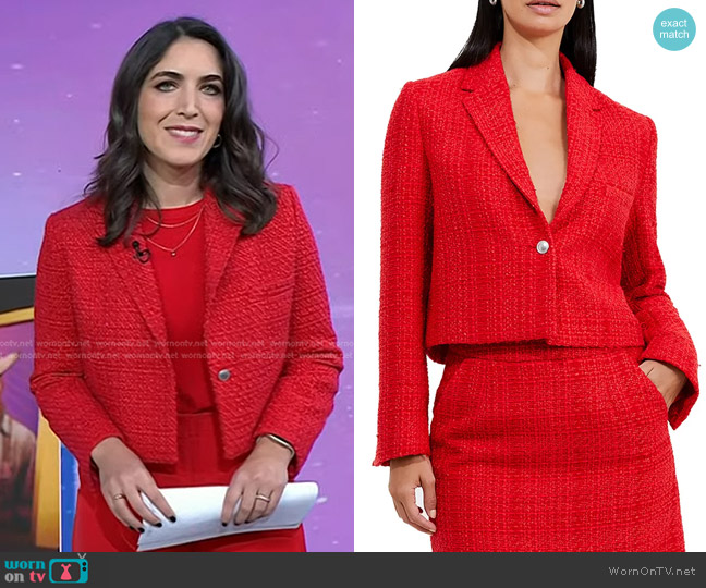 WornOnTV: Liz Kreutz's red cropped jacket on Today