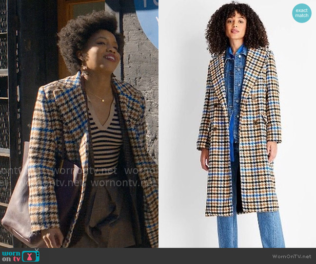 Future Collective by Kahlana Barfield at Target Double Breasted Coat worn by Nella Rogers (Sinclair Daniel) on The Other Black Girl