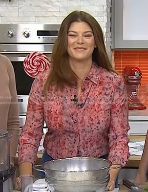 Gail Simmons's pink printed blouse on Today