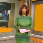 Gayle King’s green ombre knit dress on CBS Mornings