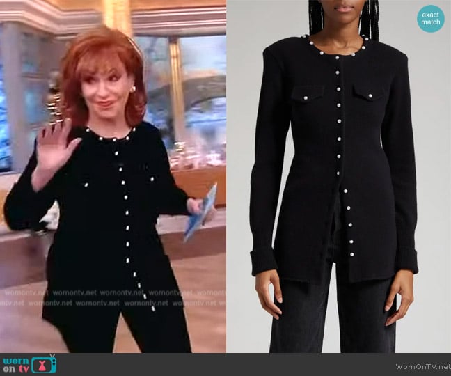 Gestuz Manzigz Wool Pearly Cardigan worn by Joy Behar on The View