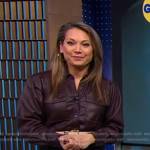 Ginger’s brown leather shirt on Good Morning America