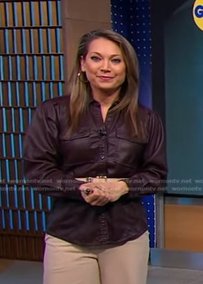 Ginger's brown leather shirt on Good Morning America