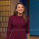 Ginger’s plum cable knit dress on Good Morning America