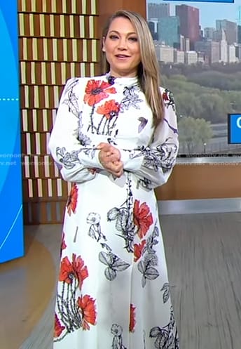 Ginger's white floral midi dress on Good Morning America