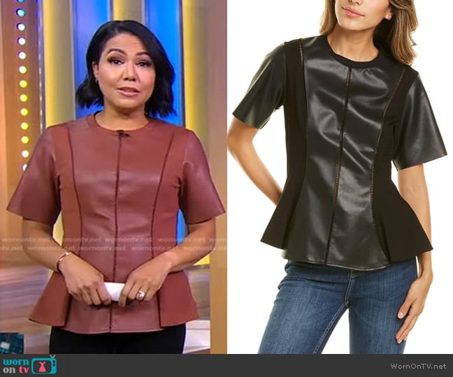 Gracia Perforated Top worn by Stephanie Ramos on Good Morning America