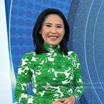 Vicky’s green floral turtleneck top on Today