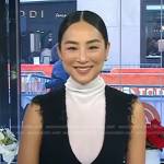 Greta Lee’s black and white layered dress on Today