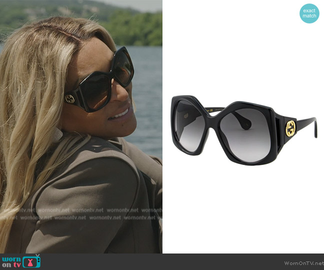 Gucci Gg0875s 62mm Sunglasses worn by Karen Huger on The Real Housewives of Potomac