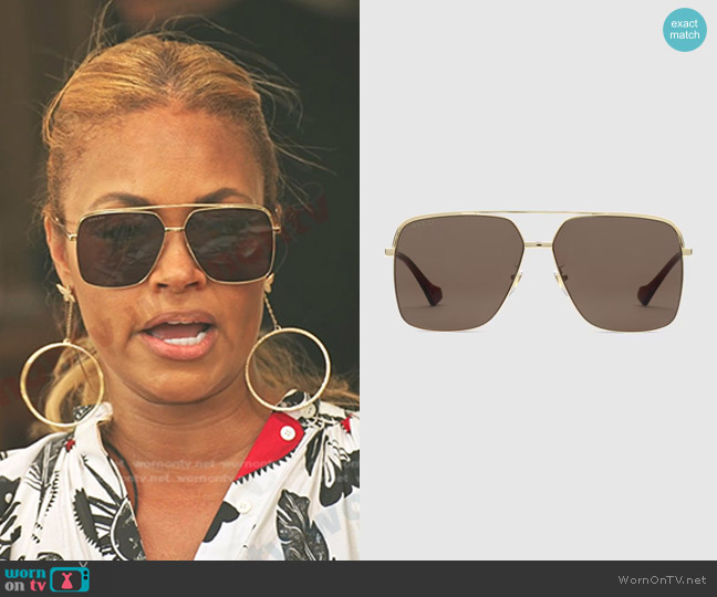 Gucci Specialized Fit Navigator Sunglasess worn by  on The Real Housewives Ultimate Girls Trip