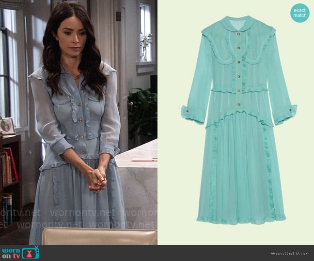 Gucci Crepe de Chine Dress worn by Julia Mariano (Abigail Spencer) on Extended Family