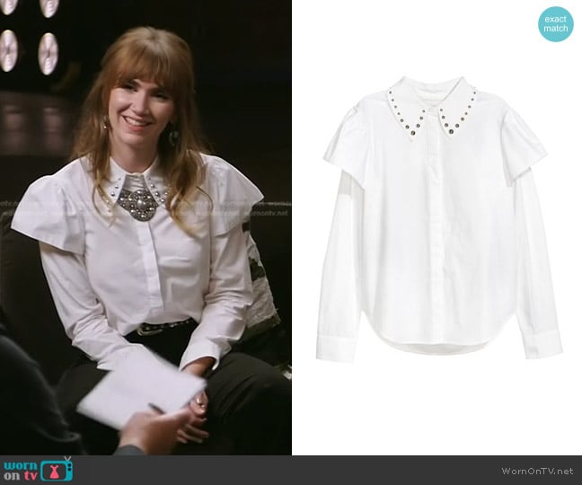 H&M Blouse with Studs worn by Lila Forde on The Voice