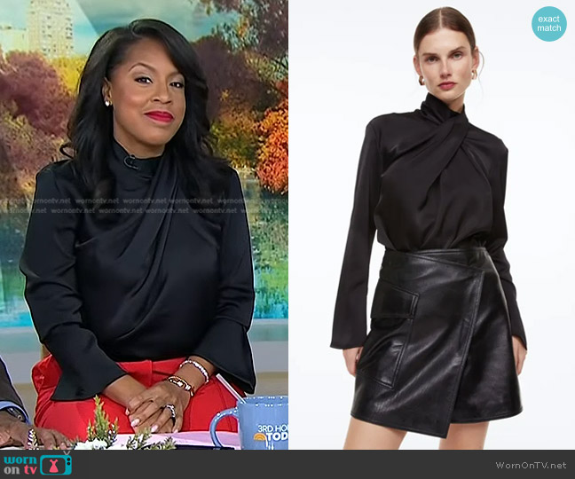 H&M Draped Blouse worn by Sheinelle Jones on Today