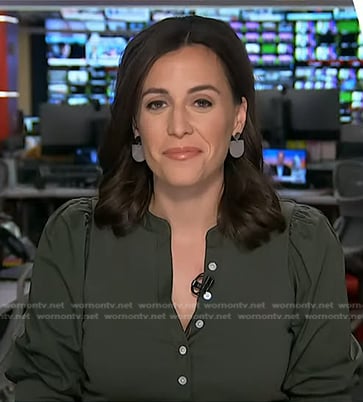 Hallie Jackson’s green puff sleeve top on Today