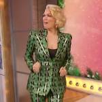 Hannah Waddingham’s green floral jacquard suit on Sherri