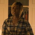 Hazel’s plaid peplum top on The Other Black Girl