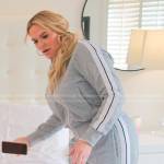 Heather’s grey lurex track jacket and pants on The Real Housewives of Salt Lake City