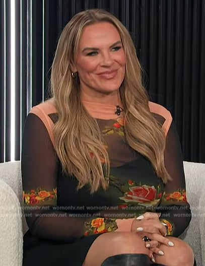 Heather Gay's black floral mesh dress on E! News