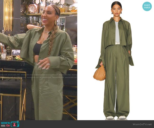WornOnTV: Annemarie’s green cropped shirt and pants on The Real ...