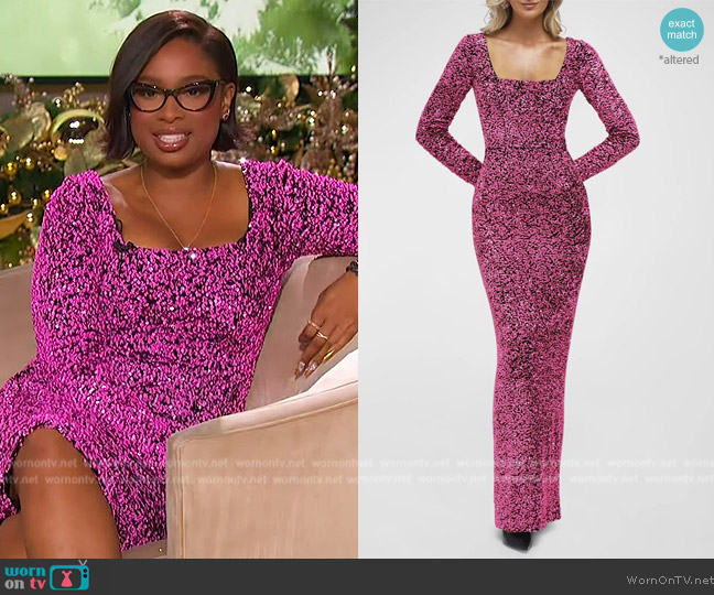 WornOnTV: Jennifer’s pink square neck dress on The Jennifer Hudson Show ...