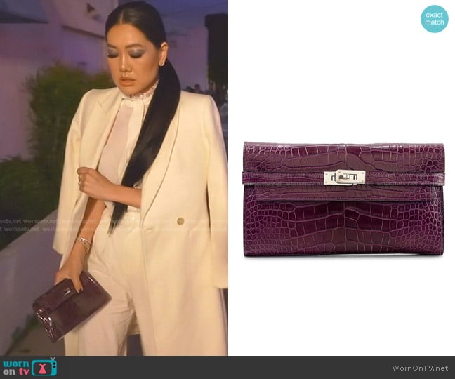 Hermes Kelly Wallet Palladium Hardware worn by Crystal Kung Minkoff on The Real Housewives of Beverly Hills