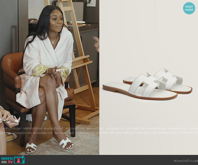 Hermes Oran Sandal worn by Nneka Ihim on The Real Housewives of Potomac