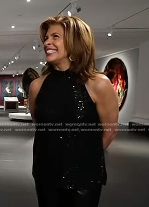 Hoda's black sequin top on Today Family Holiday Card