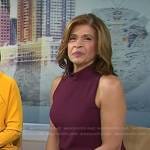 Hoda’s burgundy sleeveless top and pants on Today