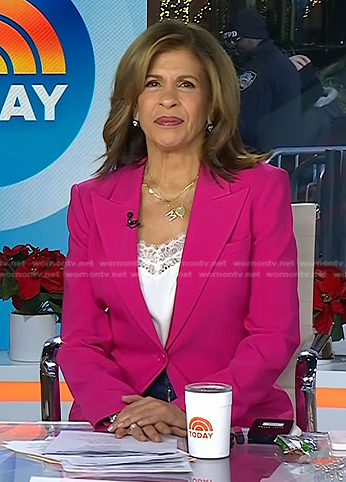 Hoda's fuchsia blazer on Today