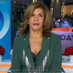 Hoda’s green fringe embellished blazer on Today