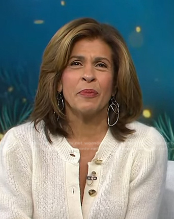 Hoda's gold hoop drop earrings on Today