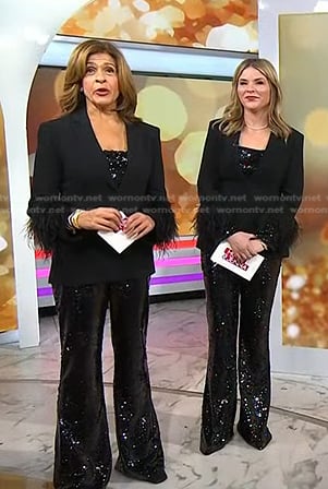 Hoda and Jenna’s black blazer and sequin pants on Today