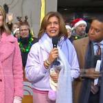 Hoda’s lilac puffer jacket and pink flare jeans on Today