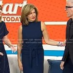 Hoda’s navy tie waist sleeveless dress on Today