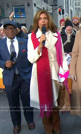 Hoda’s pink and red scarf on Today