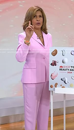 Hoda's pink blazer and pant suit on Today