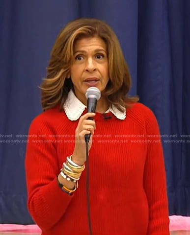 Hoda’s red ribbed sweater on NBC News Daily