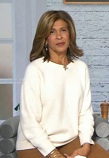 Hoda's ivory ribbed sweater on Today