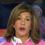 Hoda’s white pearl embellished collar on Today