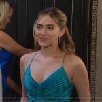 Holly’s teal pleated dress on Days of our Lives