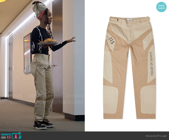 House of Sunny The Racer Cargo Pant worn by Hazel-May McCall (Ashleigh Murray) on The Other Black Girl