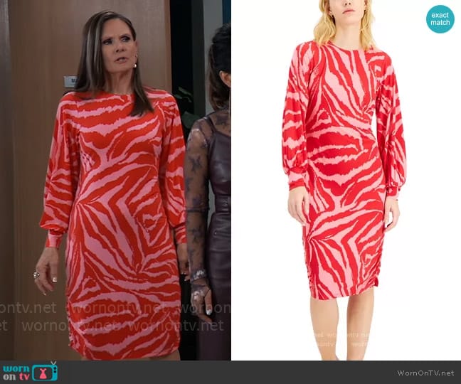 INC International Concepts Printed Knit Midi Dress worn by Lucy Coe (Lynn Herring) on General Hospital